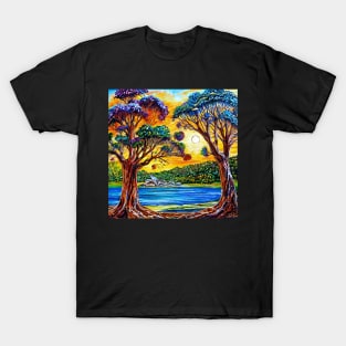 Gum Tree Blue Australian Outback Landscape with the Opera House T-Shirt